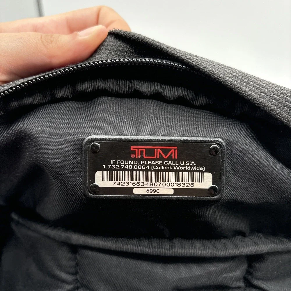 Tumi T2 Pewter Ballistic Nylon Fanny Pack‎ Unisex Adults Black Belt Bag Pouch